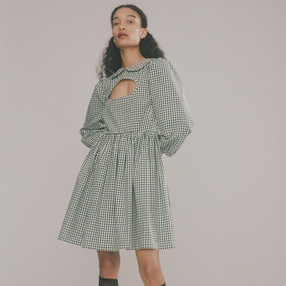 Sandy Liang Socks Dress in Jansport Green (XS) - Picture 2 of 6